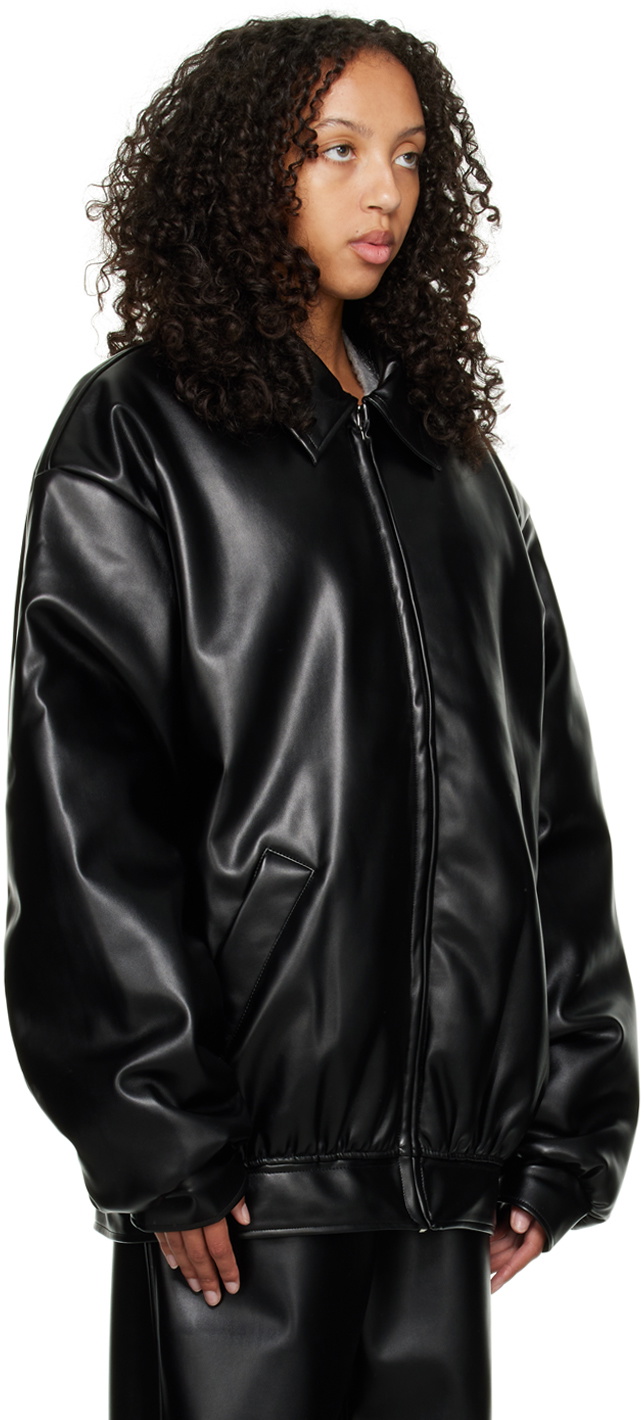Sia Arnika Black Zip Faux-Leather Jacket