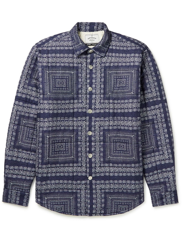 Photo: Portuguese Flannel - Printed Padded Cotton-Flannel Shirt Jacket - Blue