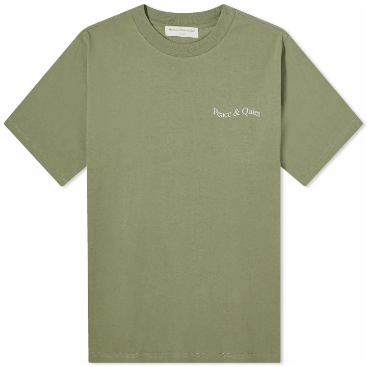 Photo: Museum of Peace and Quiet Men's Wordmark T-Shirt in Olive