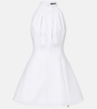 Balmain Ruched cotton poplin minidress
