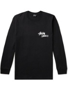 STÜSSY - Slim-Fit Printed Cotton-Jersey T-Shirt - Black