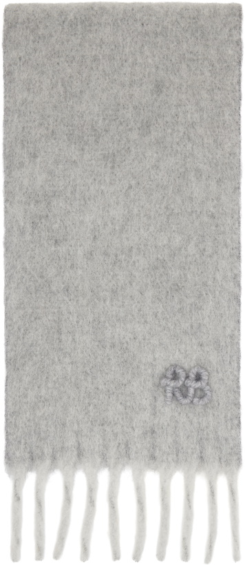 Photo: Ruslan Baginskiy Gray Fringed Alpaca-Blend Mid Scarf