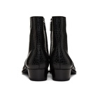 Saint Laurent Black Croc Wyatt Zip Boots