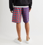 Burberry - Wide-Leg Checked Cotton-Blend Jersey Drawstring Shorts - Multi