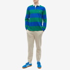 Polo Ralph Lauren Men's Striped Rugby Shirt in Sapphire Star/Primary Green