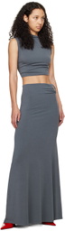 Jade Cropper Gray O-ring Maxi Skirt