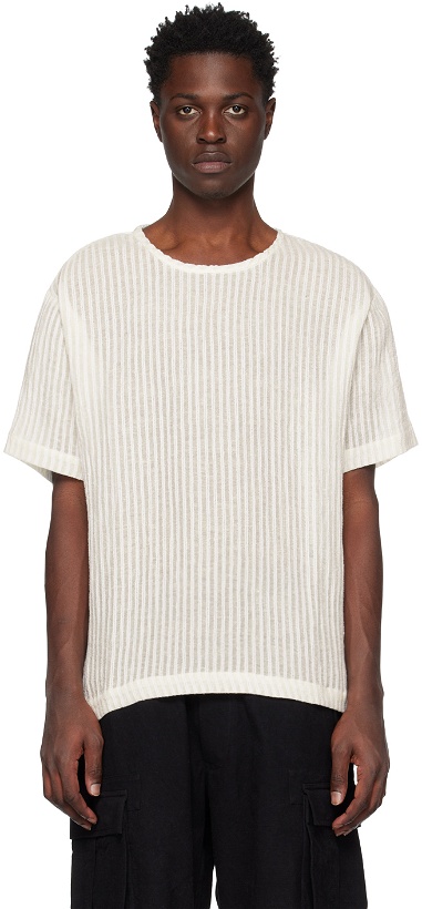 Photo: COMMAS Off-White Stripe T-Shirt