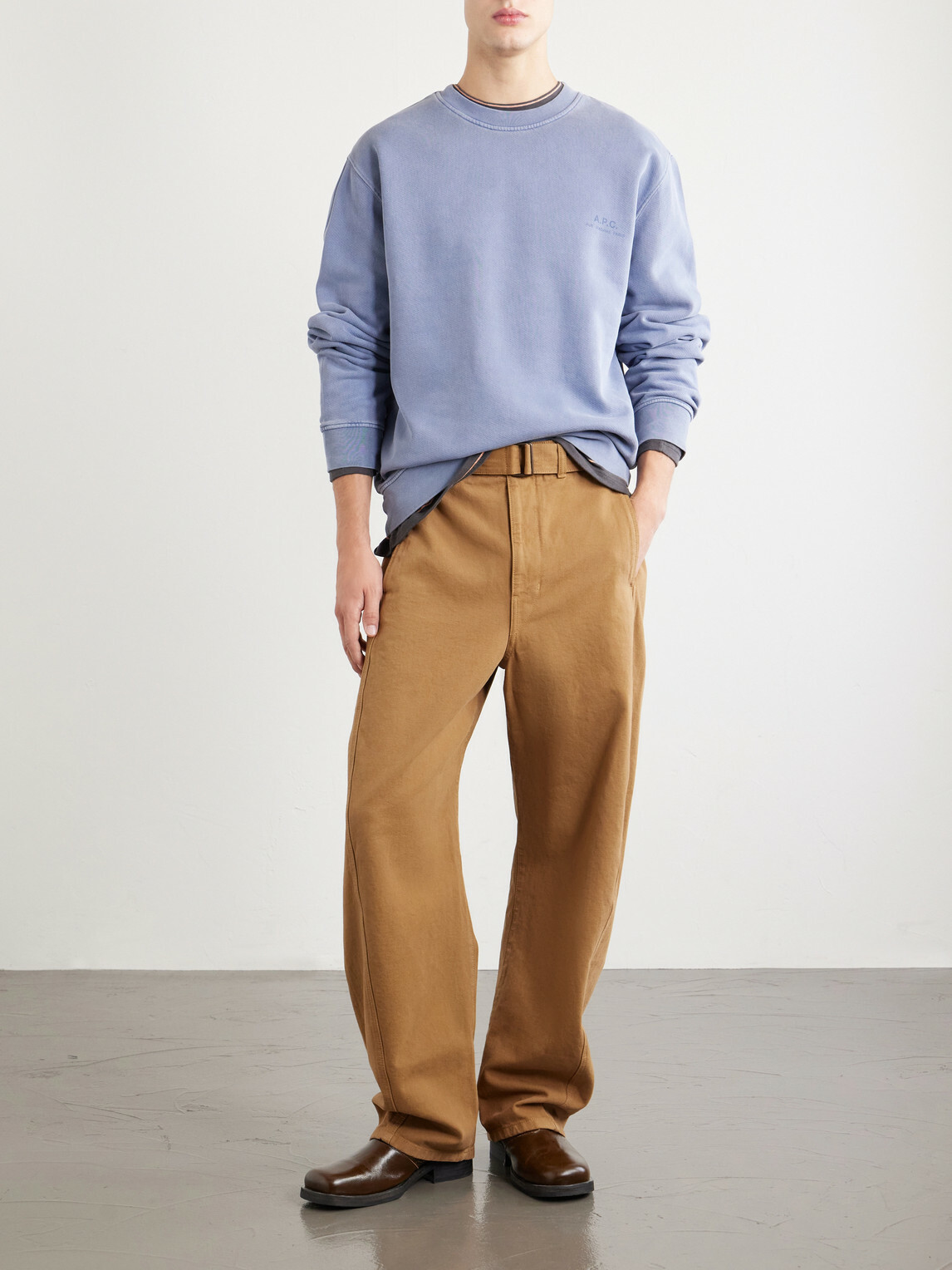 A.P.C. - Fernando Logo-Print Cotton-Jersey Sweatshirt - Blue