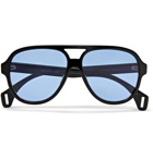 Gucci - Striped Aviator-Style Acetate Sunglasses - Black