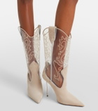 Paris Texas Lidia 105 suede and PVC cowboy boots