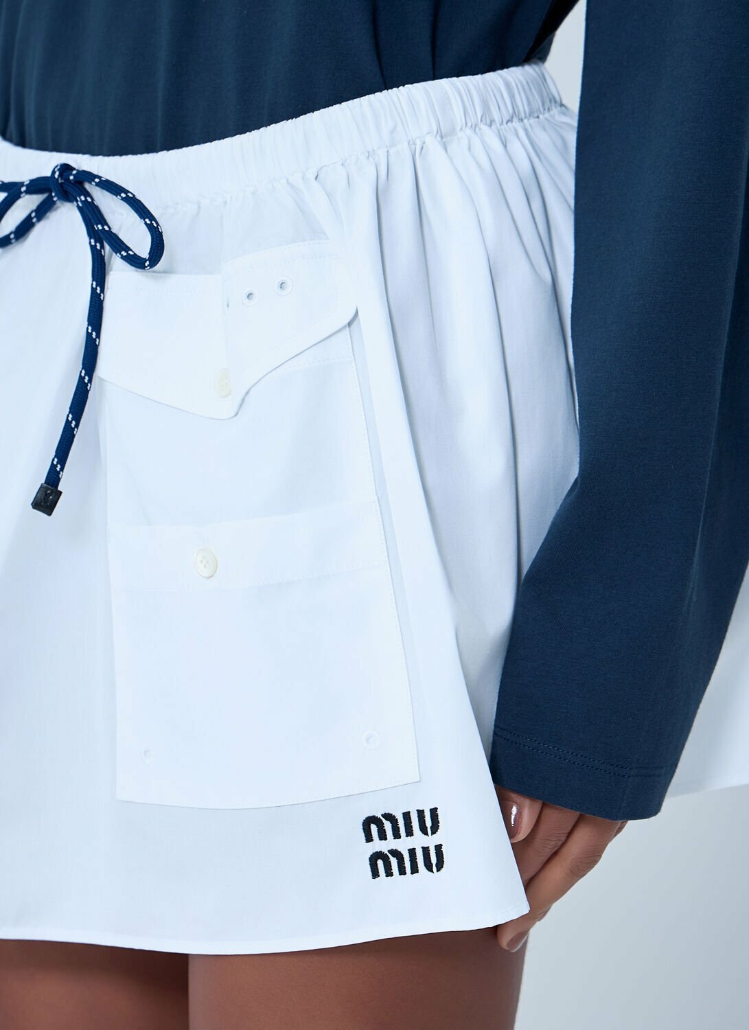 Miu Miu Drawstring Pocket Mini Skirt
