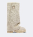 Bogner Turin shearling and suede knee-high boots