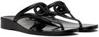 Valentino Garavani Black VLogo Signature Rubber Thong Sandals