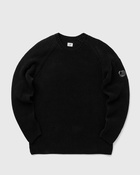 C.P. Company Chenille Cotton Crew Neck Knit Black - Mens - Pullovers