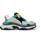 Balenciaga - Triple S Mesh, Leather and Suede Sneakers - Men - Multi