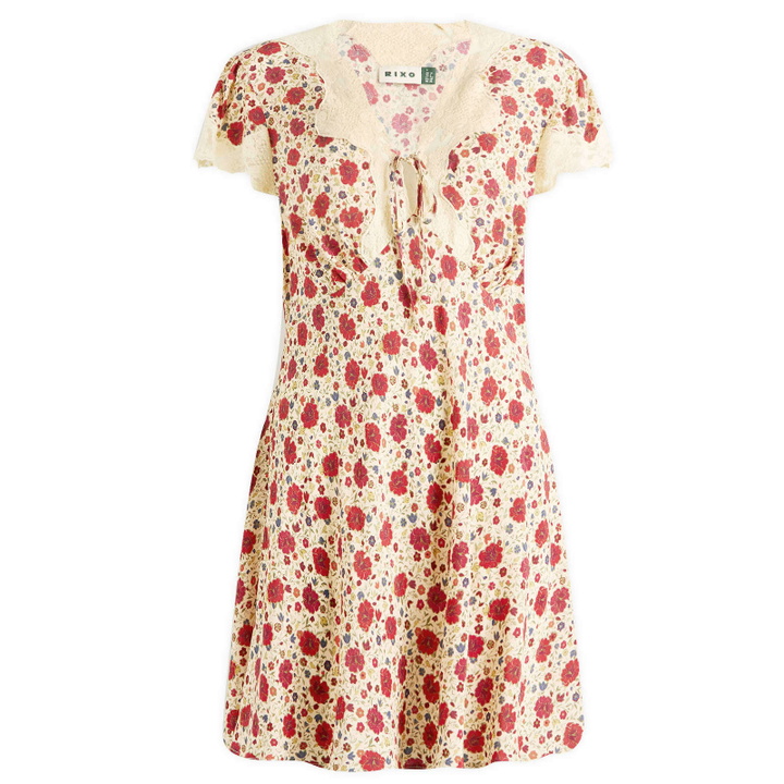 Photo: RIXO Women's Lacie Floral Mini Dress in Eva Floral Cream