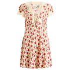 RIXO Women's Lacie Floral Mini Dress in Eva Floral Cream