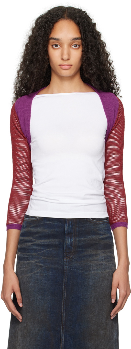 Eckhaus Latta Red & Purple Twyla Cardigan