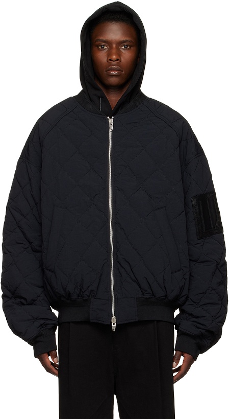 Photo: Juun.J Black Quilted MA-1 Reversible Bomber Jacket