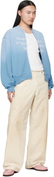 Acne Studios Blue Washed Zip-Up Sweater