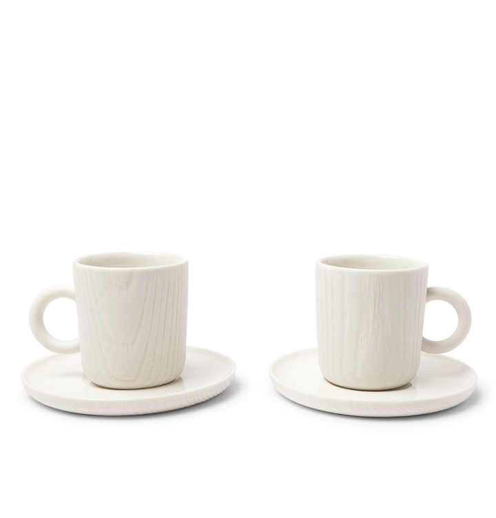 Photo: Toast Living - MU Set of Two Porcelain Espresso Cups And Saucers - White
