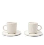 Toast Living - MU Set of Two Porcelain Espresso Cups And Saucers - White