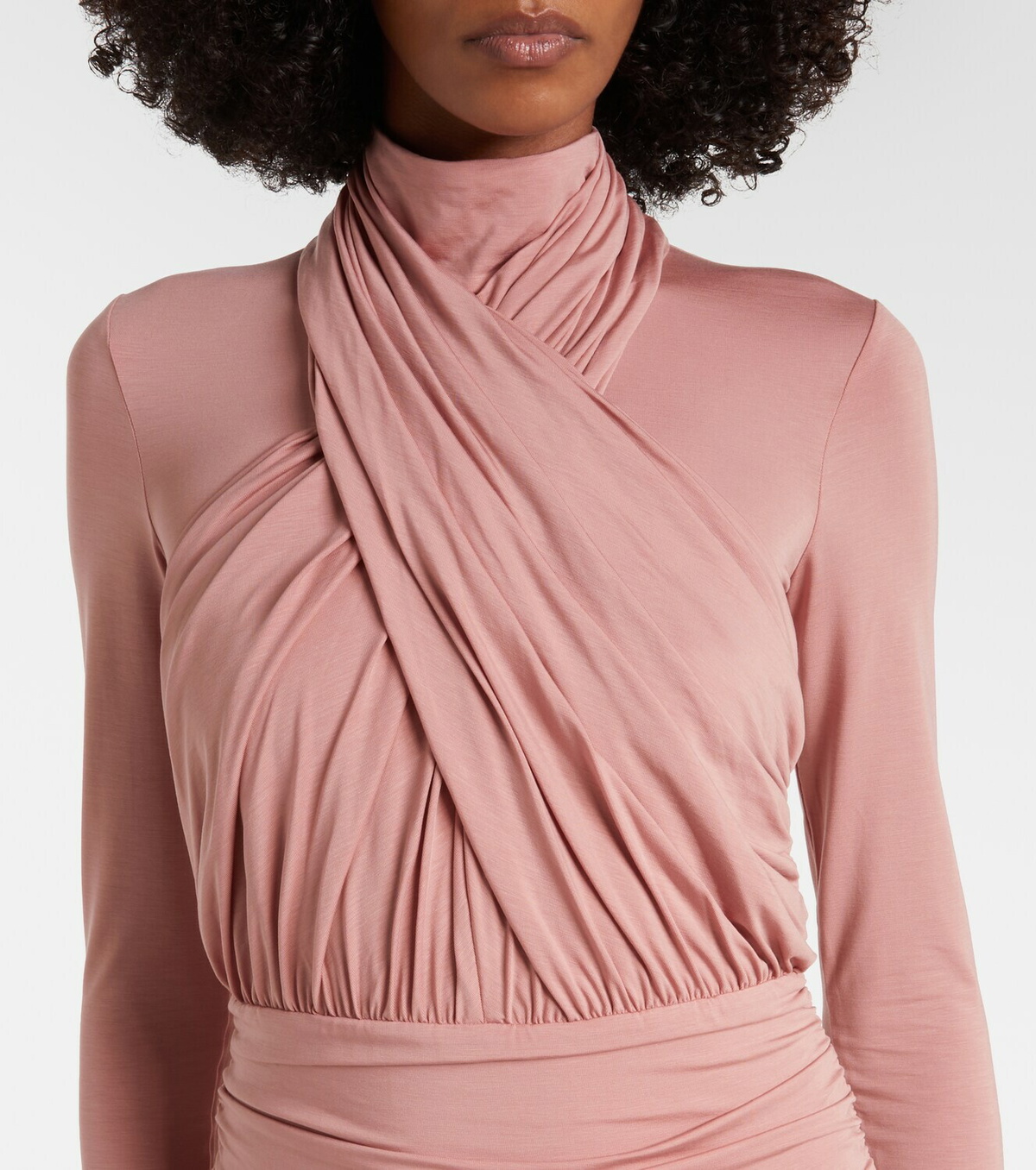Balmain Ruched jersey midi dress