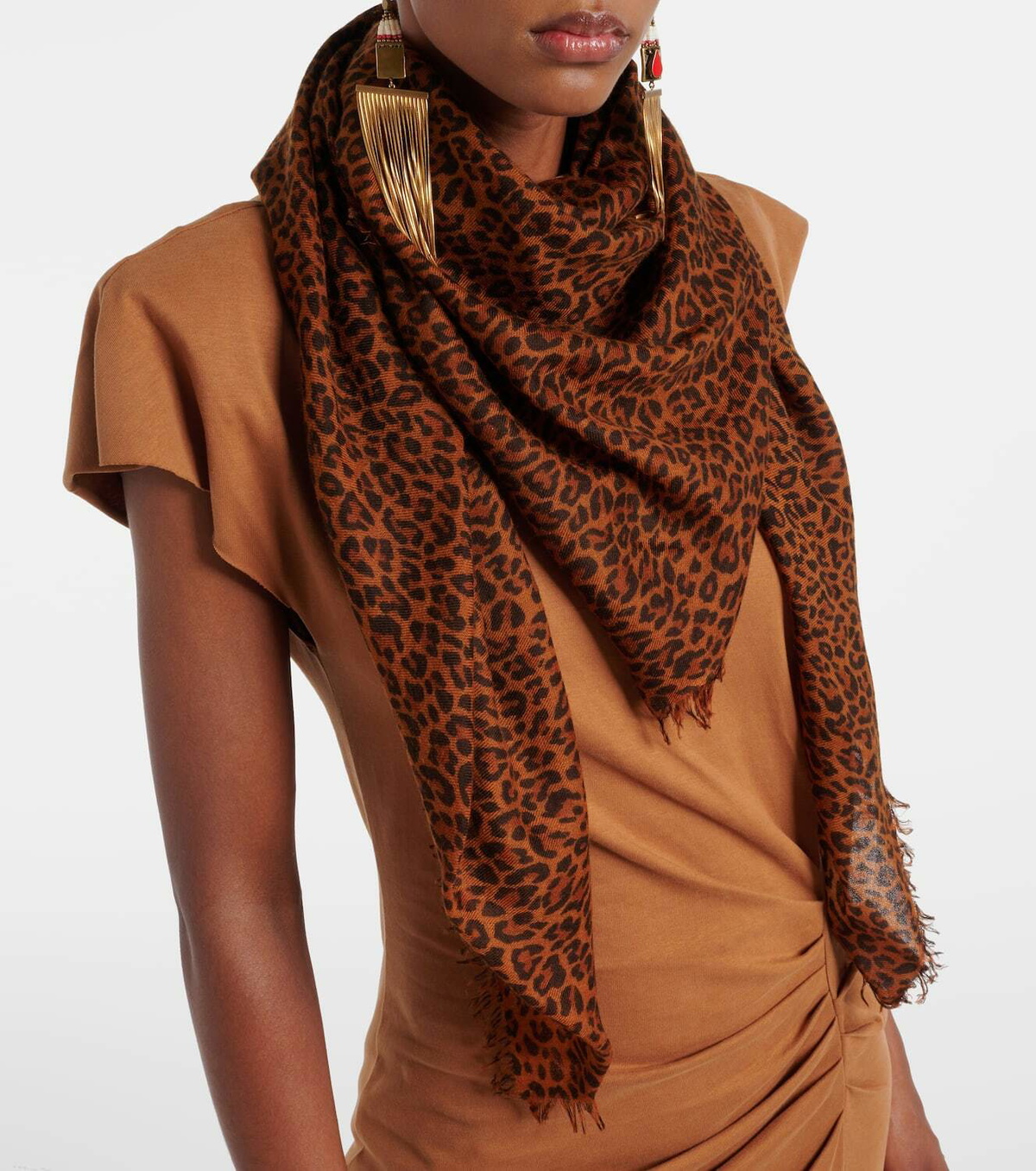 Isabel Marant Leopard-print cashmere and wool scarf