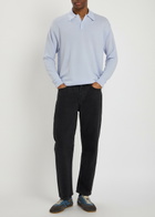 Vowels Wool Polo Jumper Light Blue