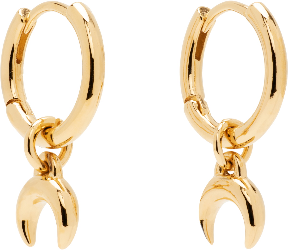 Marine Serre Regular Brass Moon Mini Earrings