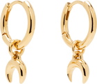 Marine Serre Regular Brass Moon Mini Earrings