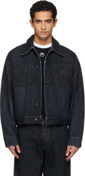 Marine Serre Black Moon Waxed Denim Jacket