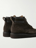 Yuketen - Leather-Trimmed Suede Boots - Brown