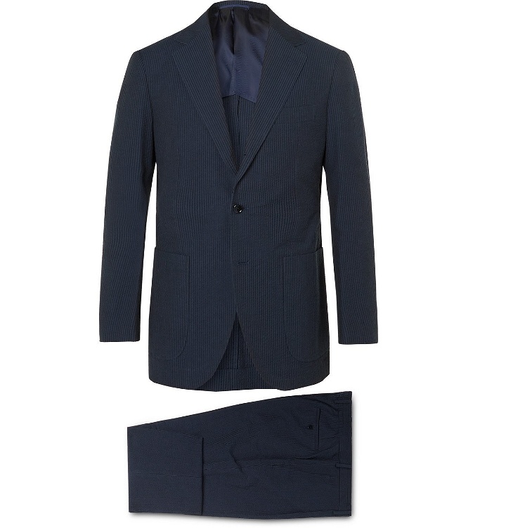 Photo: Beams F - Unstructured Cotton-Seersucker Suit - Blue