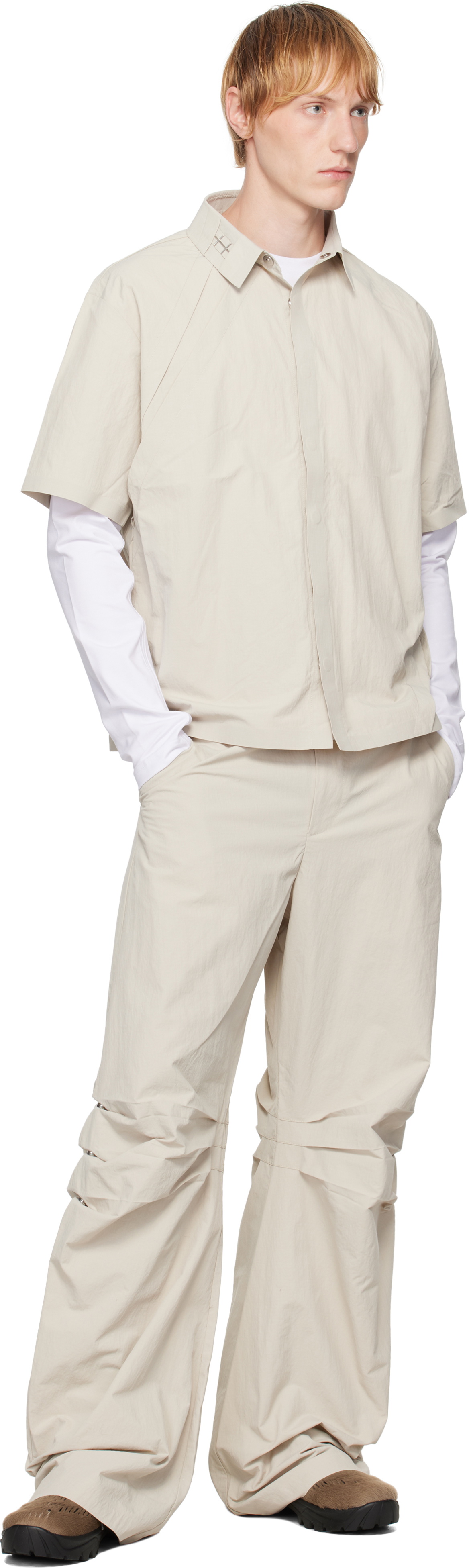 HELIOT EMIL Beige Ferro Trousers Heliot Emil