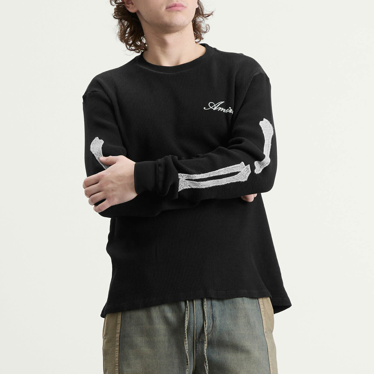 AMIRI Men's Bones Long Sleeve T-Shirt in Black Amiri
