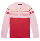 Sies Marjan - Cortez Slim-Fit Colour-Block Ribbed Wool Polo Shirt - Pink