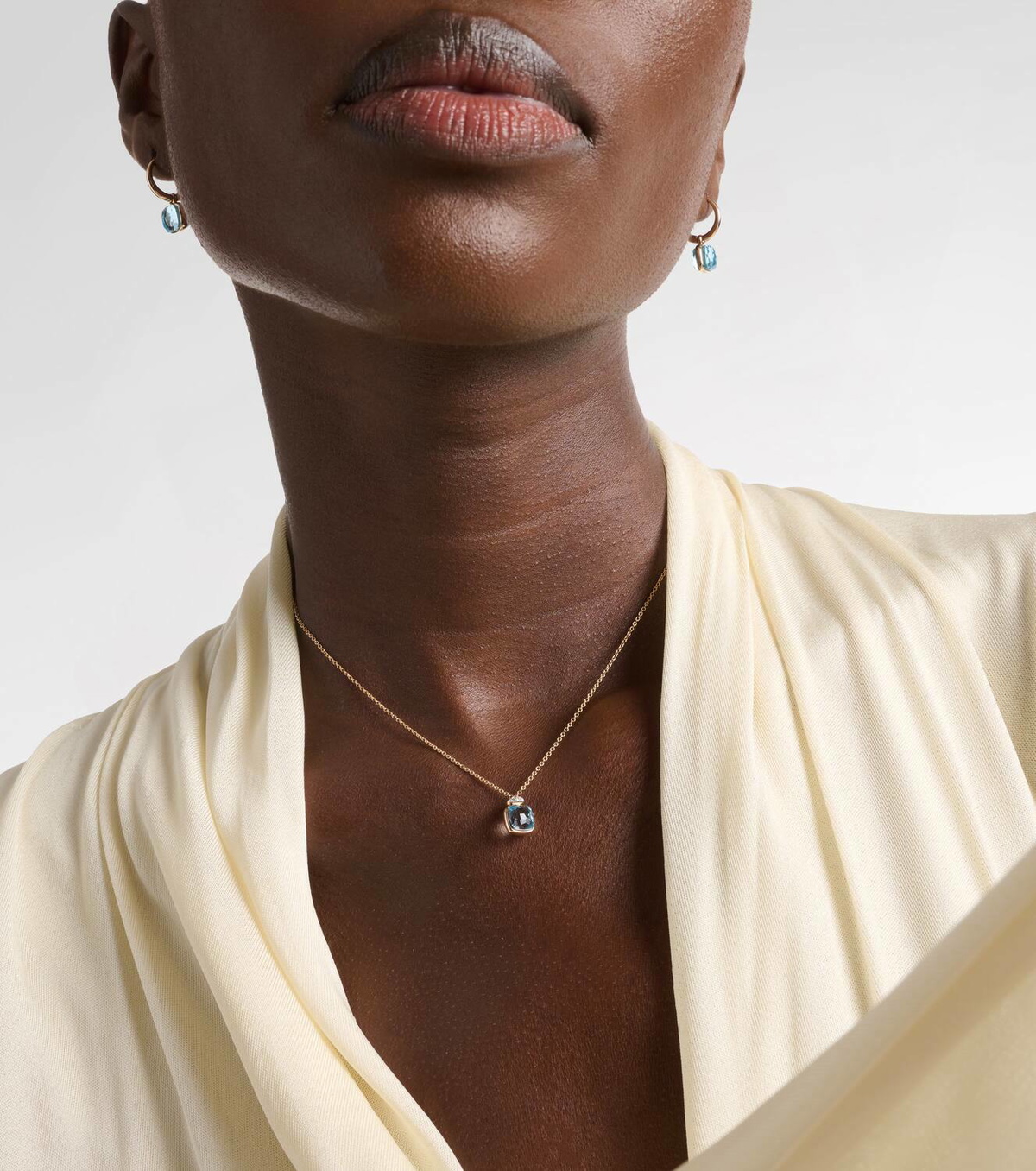 Pomellato Nudo Mini 18kt rose gold pendant necklace with topaz and diamonds