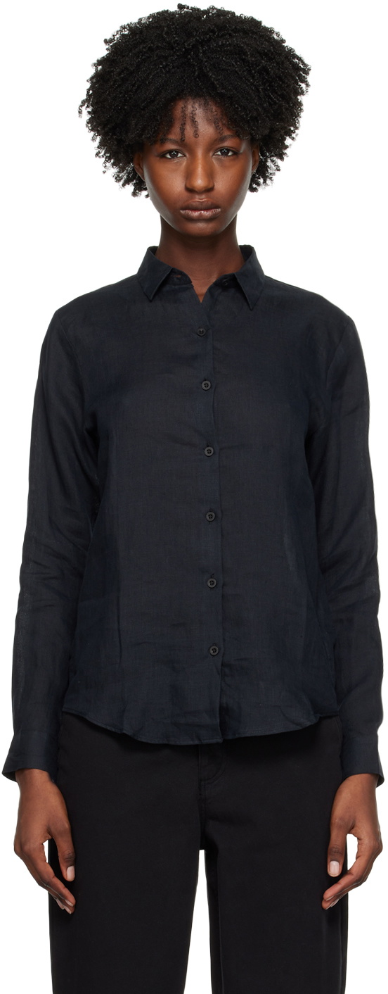 Sunspel Black Button Shirt