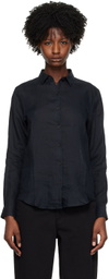 Sunspel Black Button Shirt