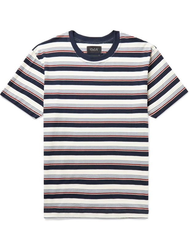 Photo: HOWLIN' - Striped Cotton-Jersey T-Shirt - Blue