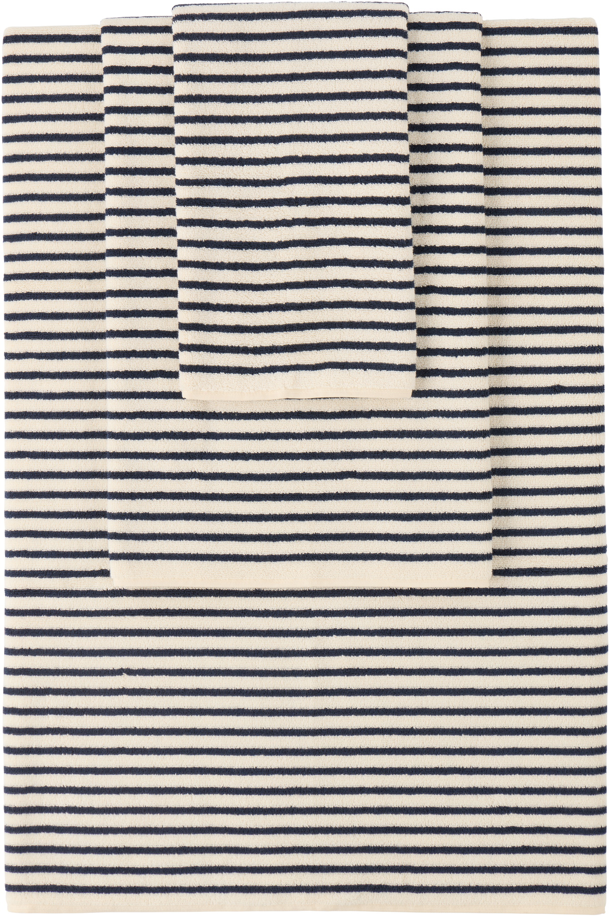 Tekla Off-White & Navy Striped Towel Set, 3 pcs