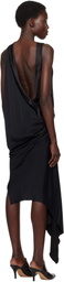 AARON ESH Black Boatneck Minidress