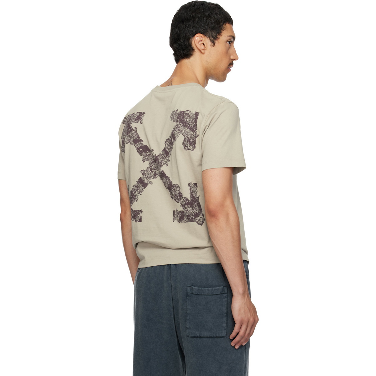 Off-White Beige Heraldic Arrow Slim T-shirt