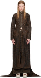 Masha Popova SSENSE Exclusive Brown Denim Jacket
