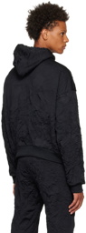 John Elliott Black Crinkled Hoodie