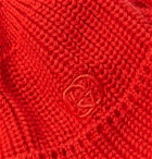 Gucci - Logo-Embroidered Cable-Knit Cotton Beanie - Red