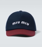 Miu Miu Logo cotton drill baseball cap