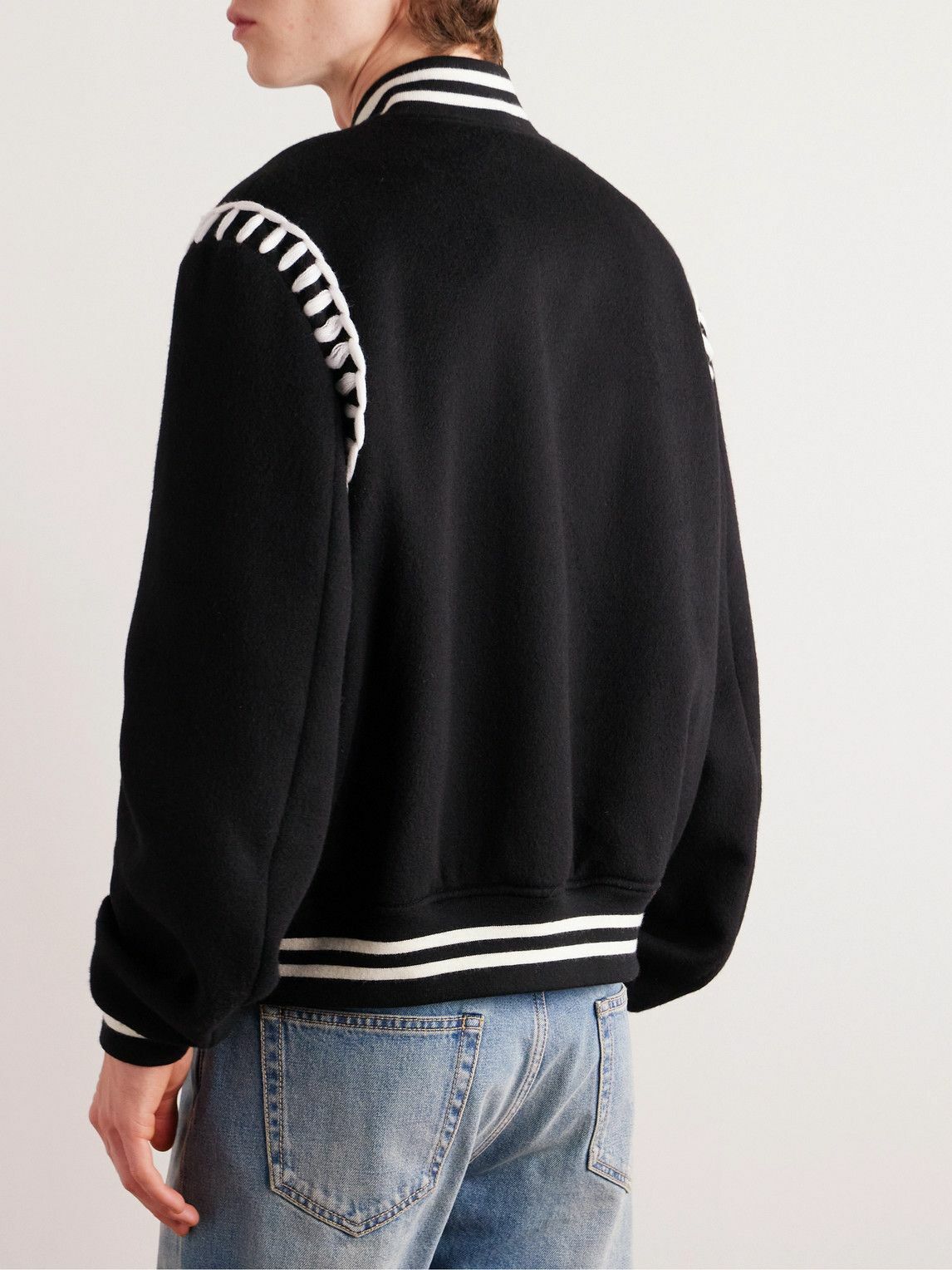 Alexander McQueen - Embroidered Wool Bomber Jacket - Black