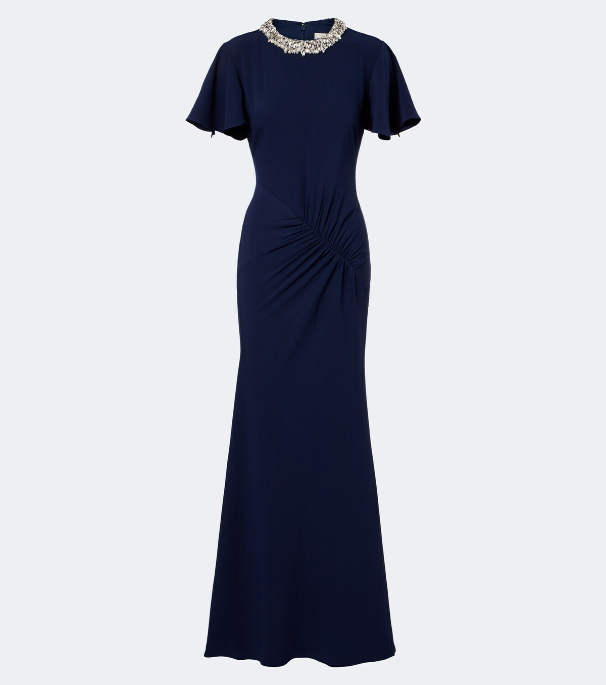 Roland Mouret Crystal-embellished gathered gown